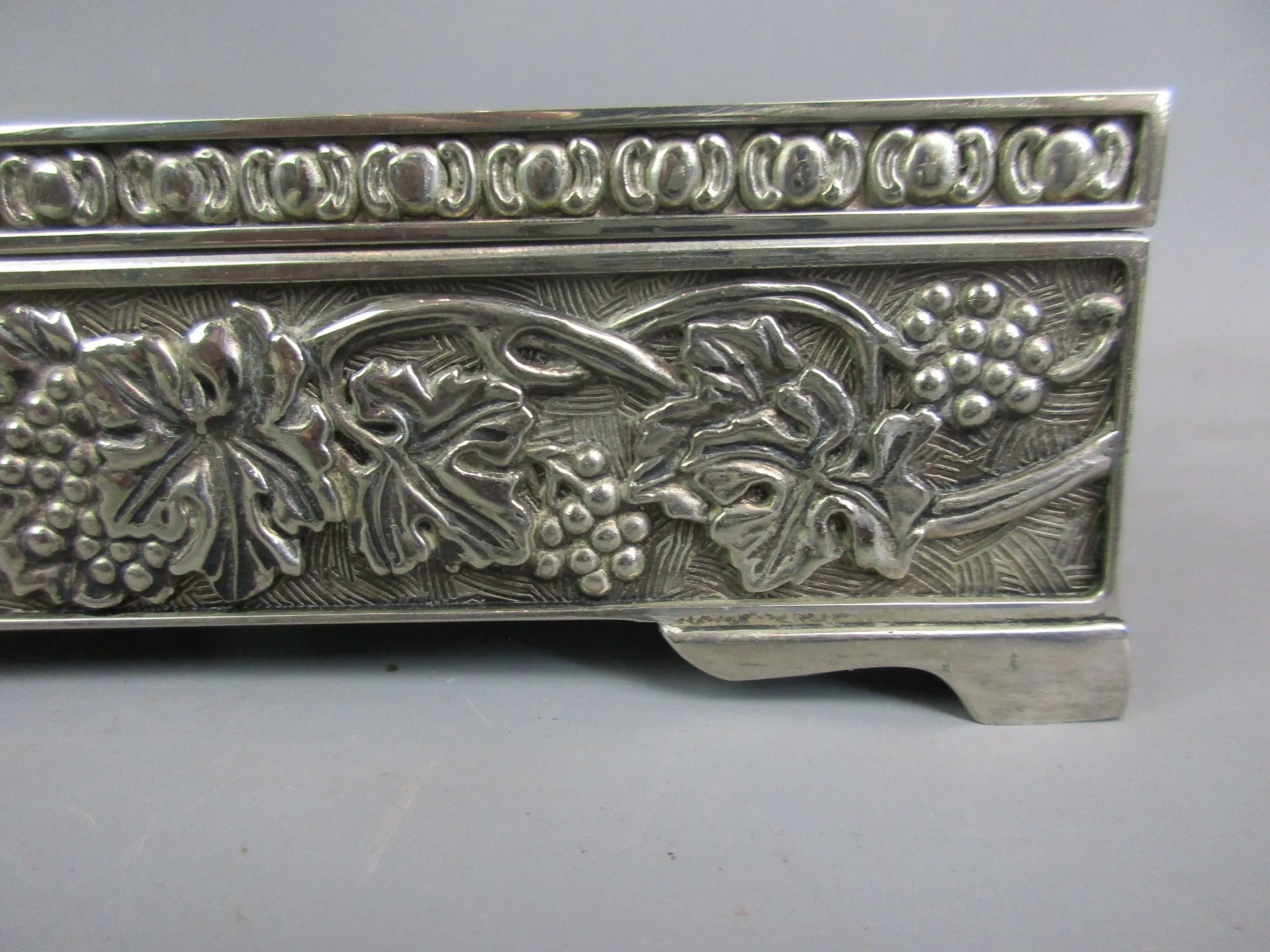 Italian Silver Plate Jewellery Box Vintage 20th Century