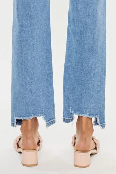 Kancan High Waist Raw Hem Straight Jeans (Online Exclusive)