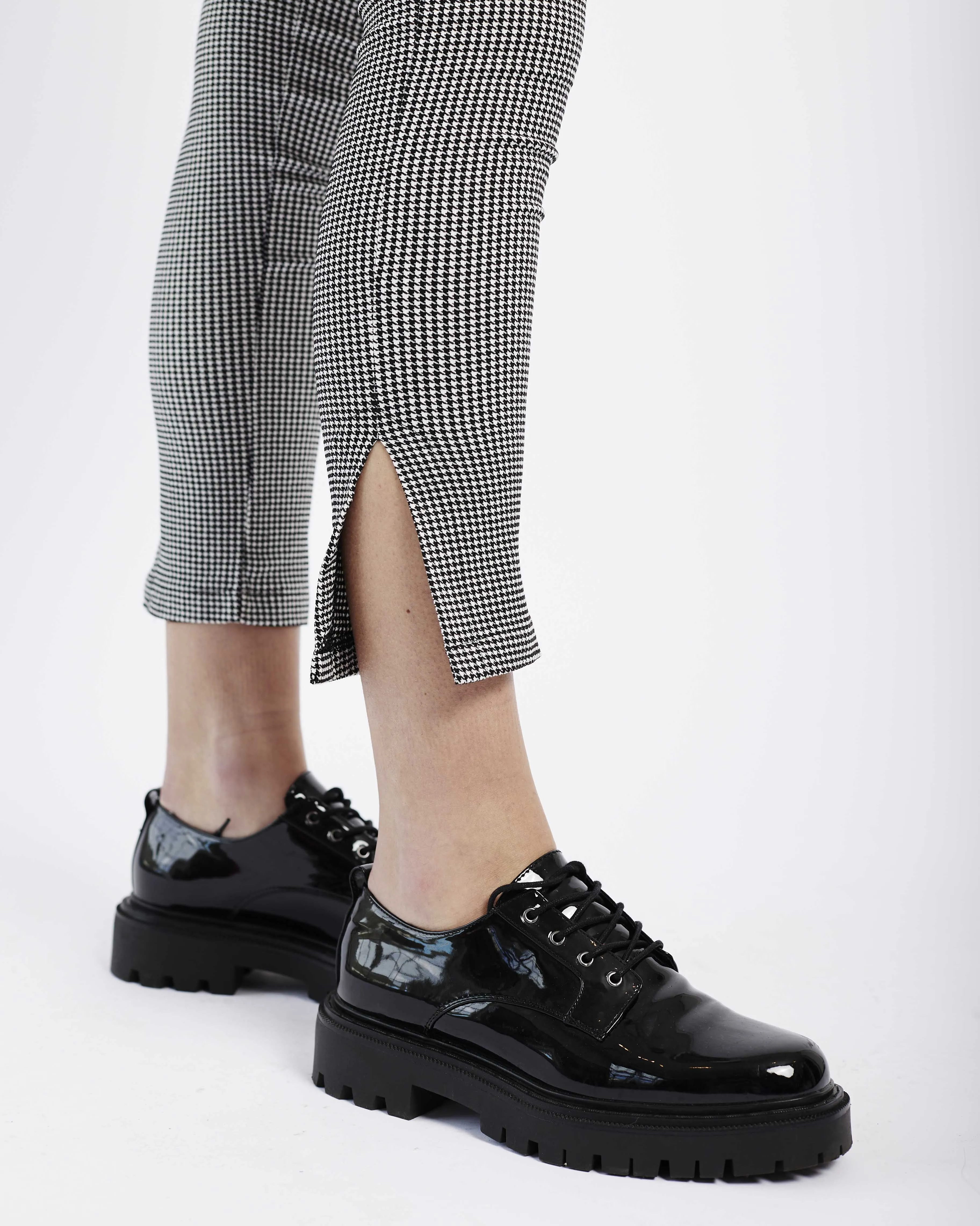 Knit Flare Leg Tregging in Houndstooth