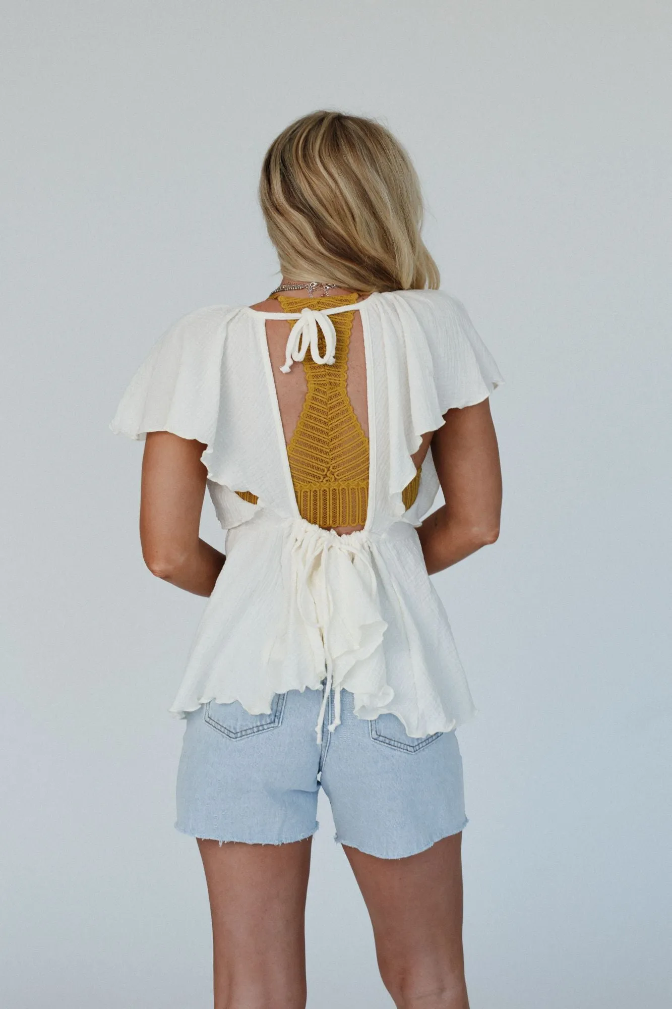 Lima Open Back Top - Ivory