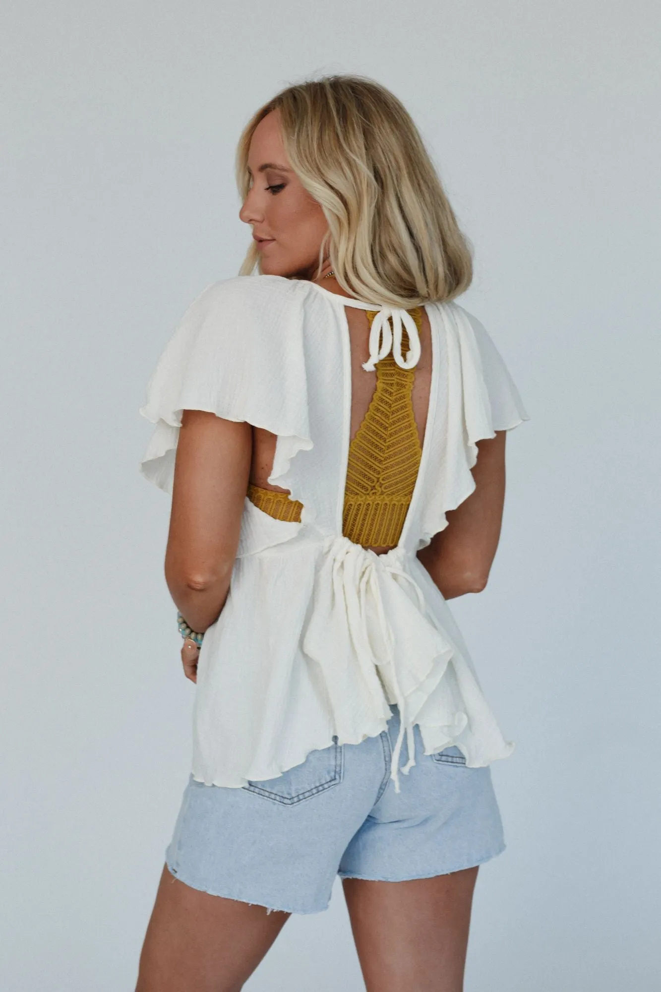 Lima Open Back Top - Ivory