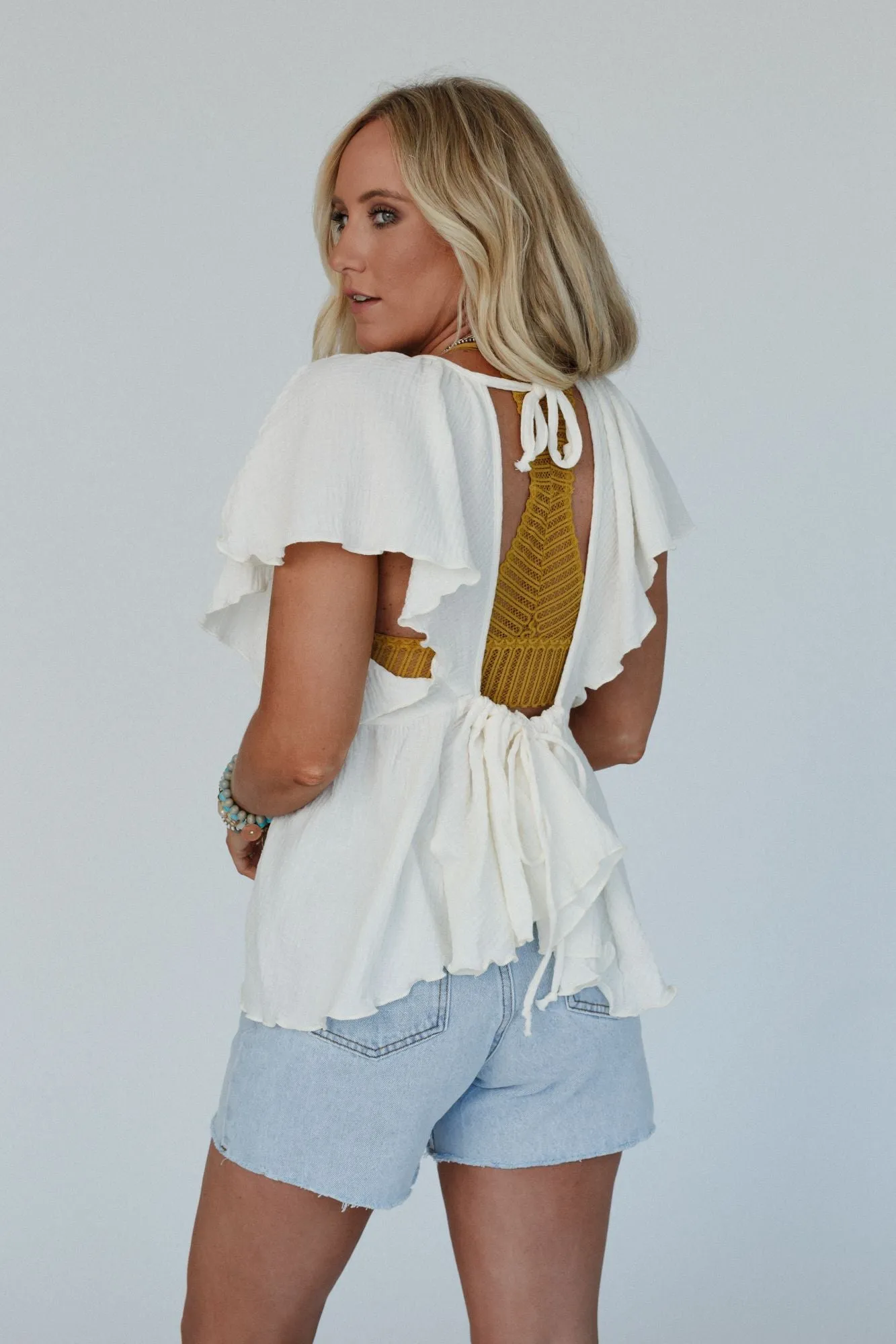 Lima Open Back Top - Ivory