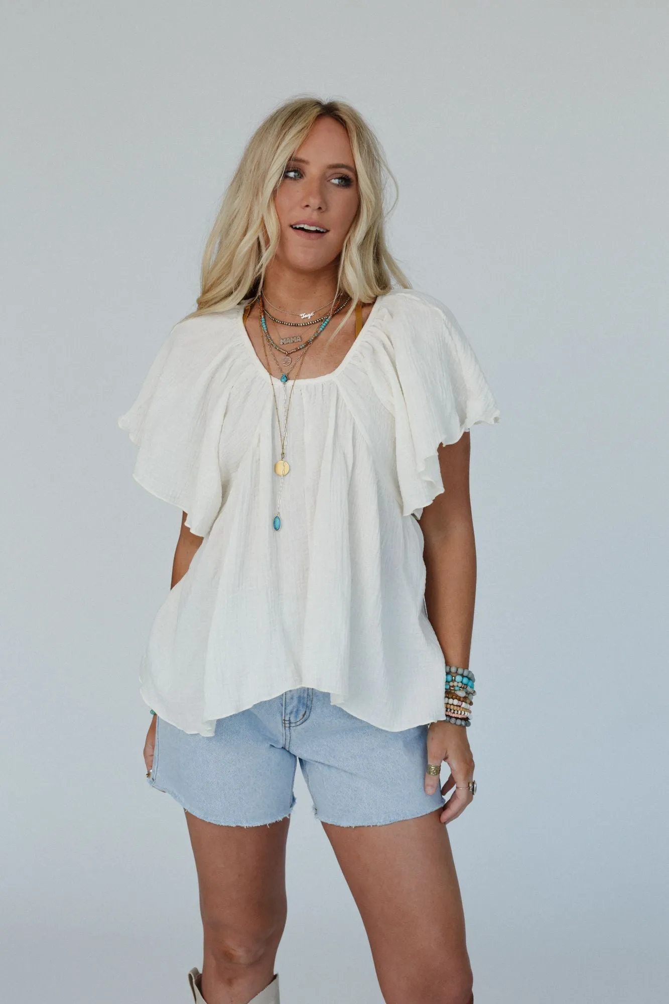 Lima Open Back Top - Ivory