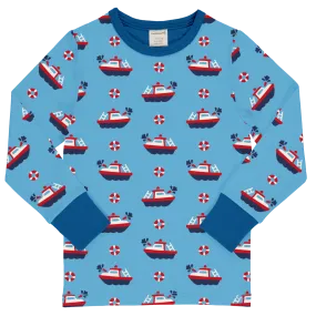 Maxomorra Fireboat Organic Cotton Long Sleeved Top