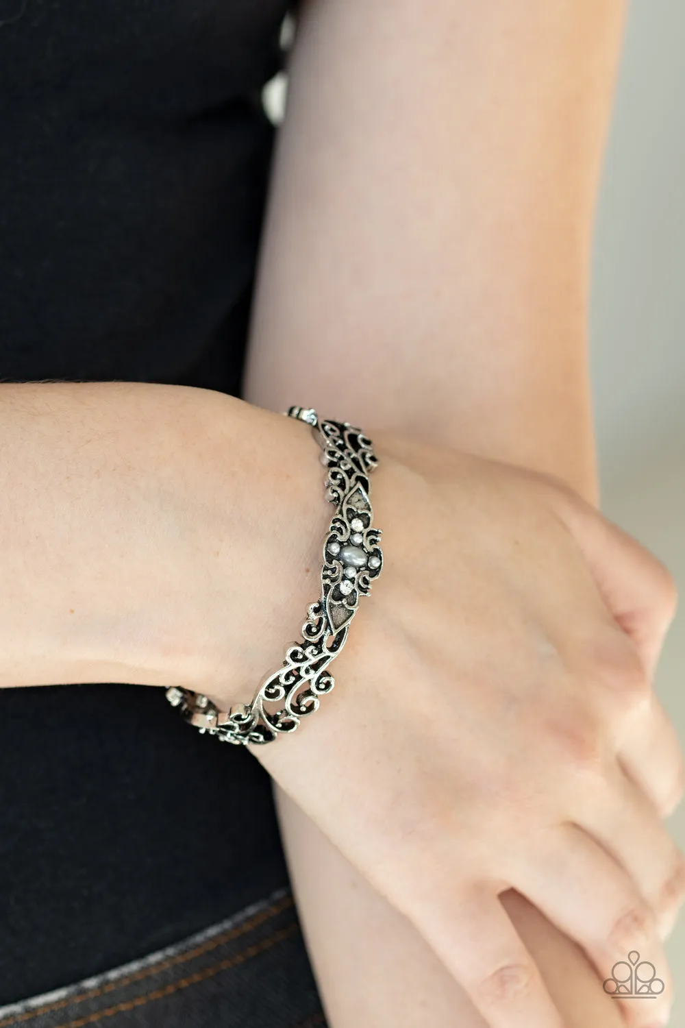 Paparazzi Bracelet ~ Victorian Vines - Silver Cuff Bracelet