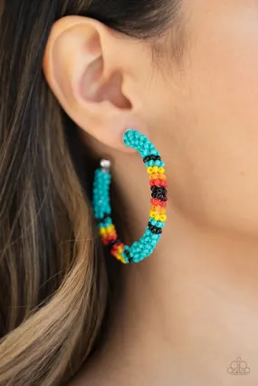 Paparazzi Earring ~ Bodaciously Beaded - Blue Seed Beads Earring