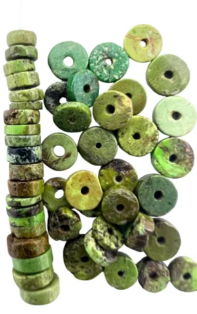 RARE Gaspeite (Canada) 4-5mm Heishi Beads (Package of 10 Beads)