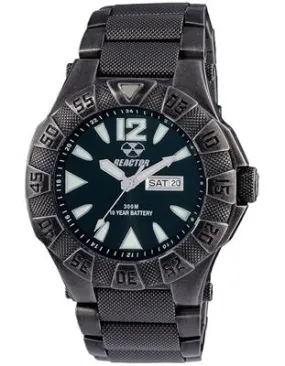 Reactor Gamma Mens Battleworn Black - Black Dial - Day/Date - 300 Meter