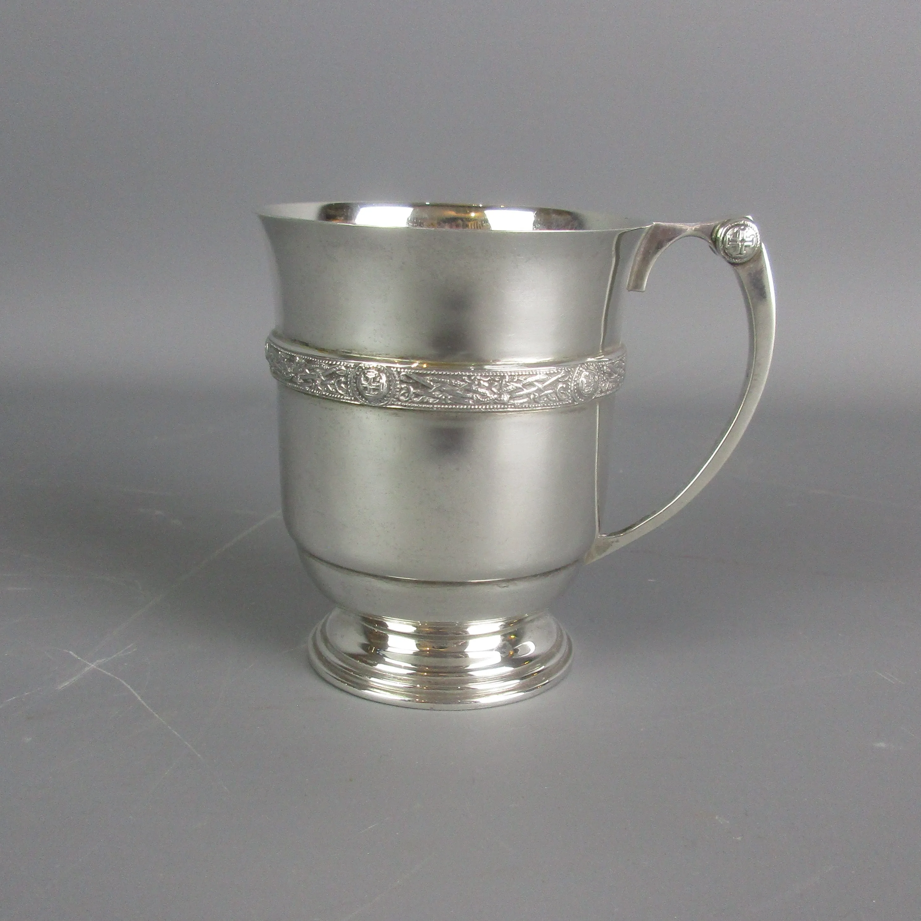 Sterling Silver George V Mug With Celtic Band Vintage 1939.