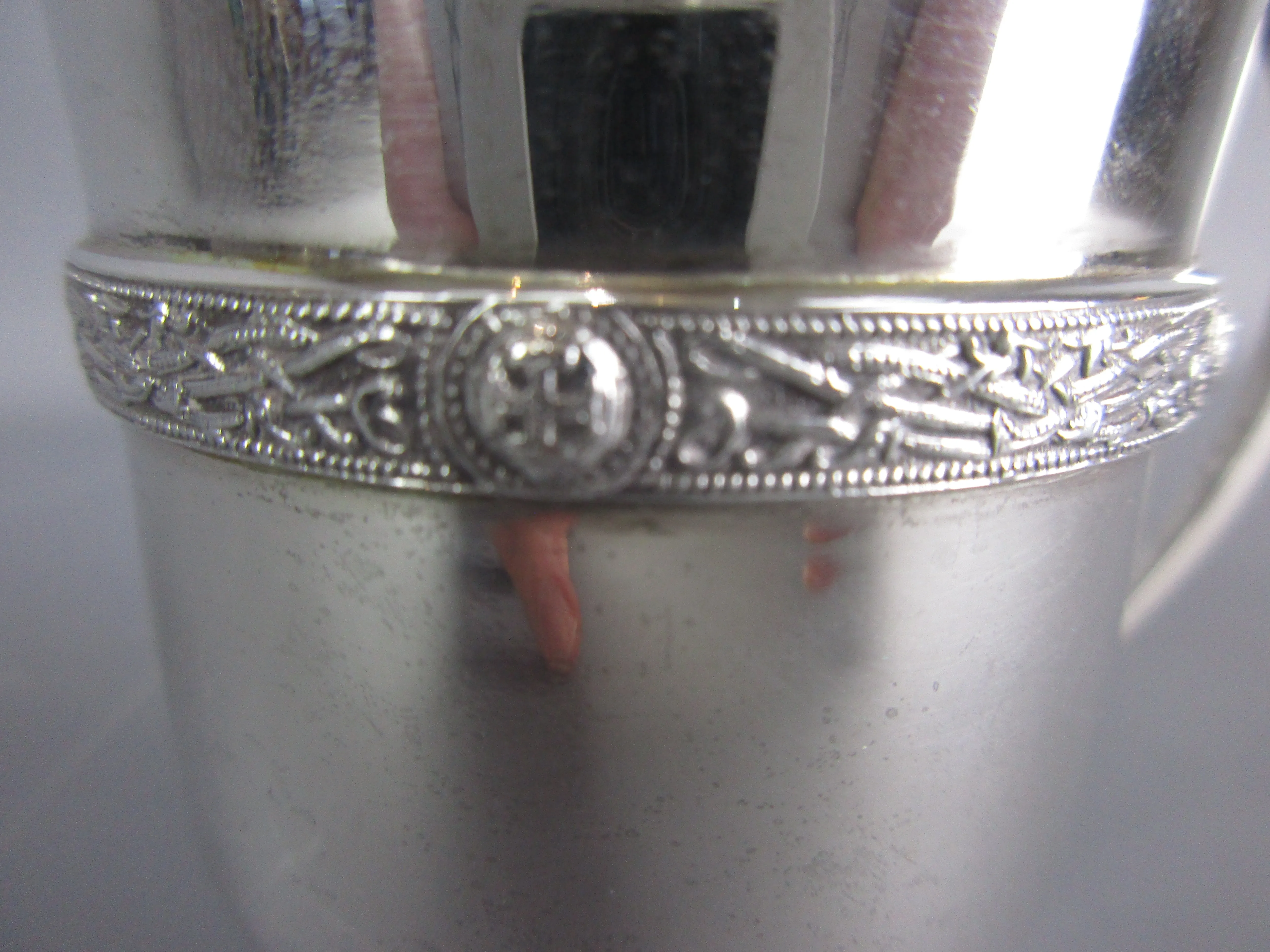 Sterling Silver George V Mug With Celtic Band Vintage 1939.