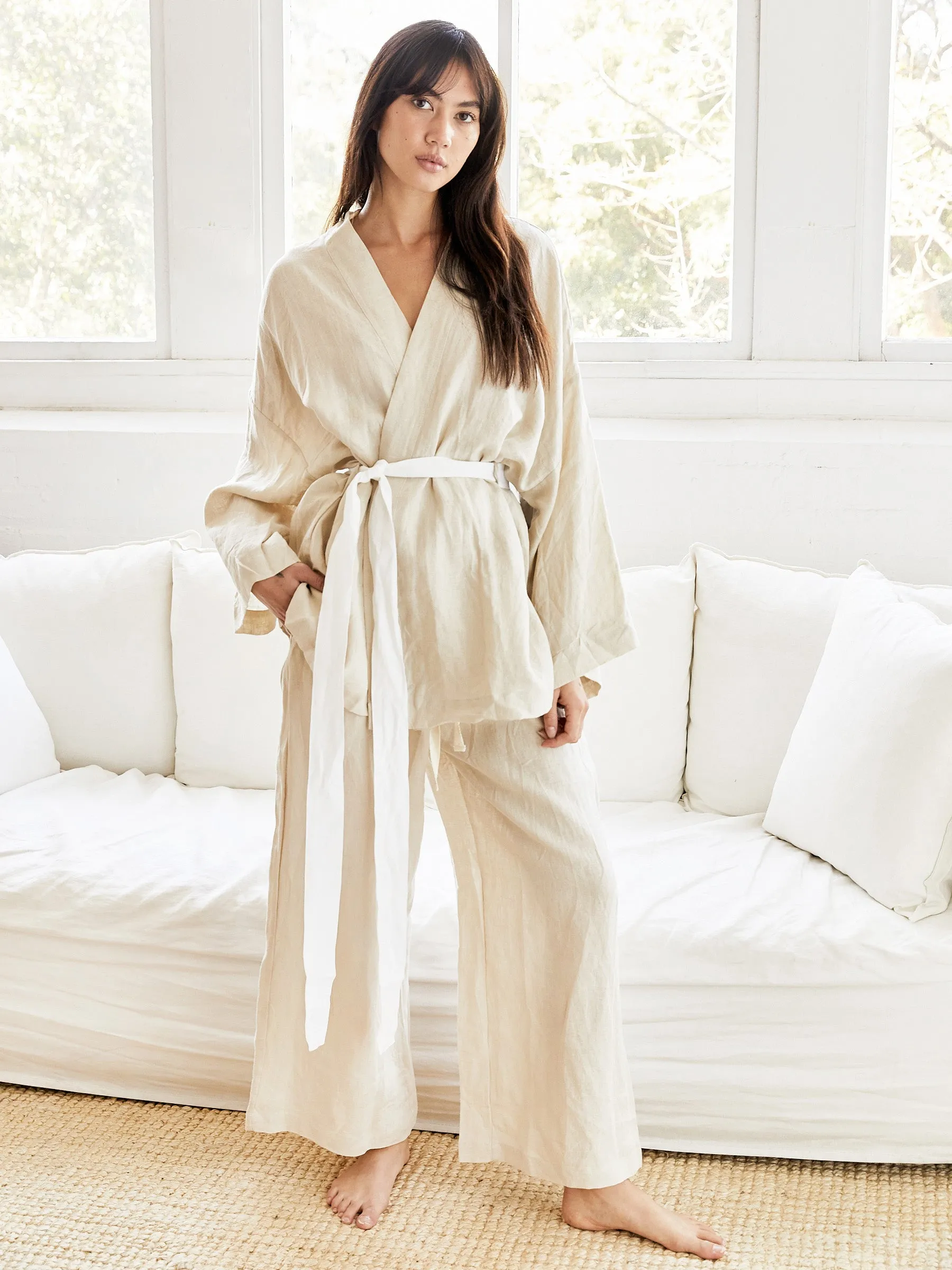 The 01 Linen Loungewear Set Long