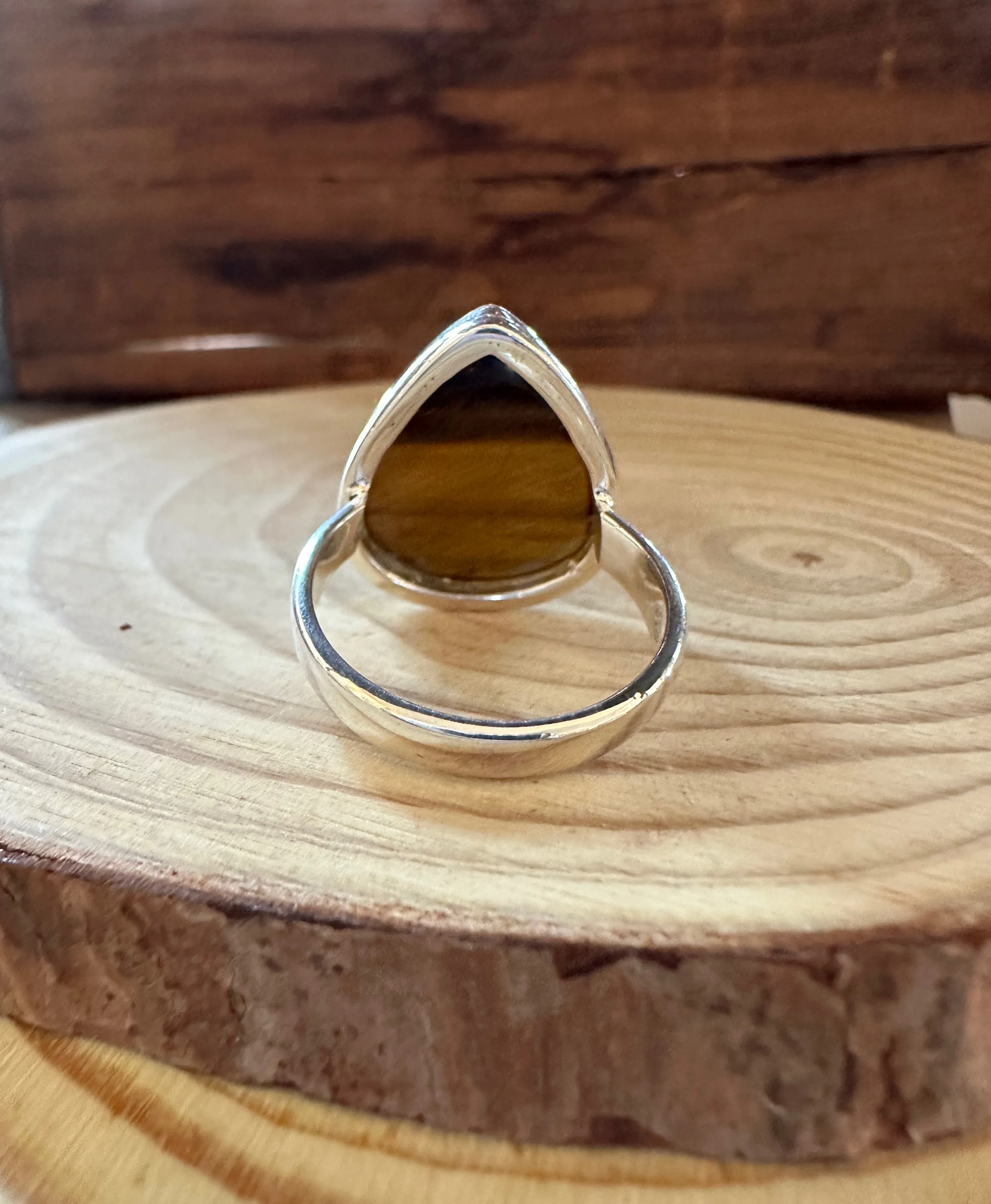 TIGER'S EYE and Silver Ring Size 10