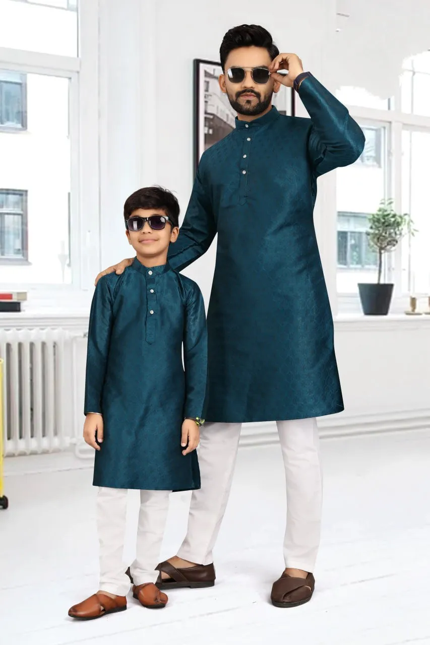 Traditional Party wear Father Son Matching Outfits Blue