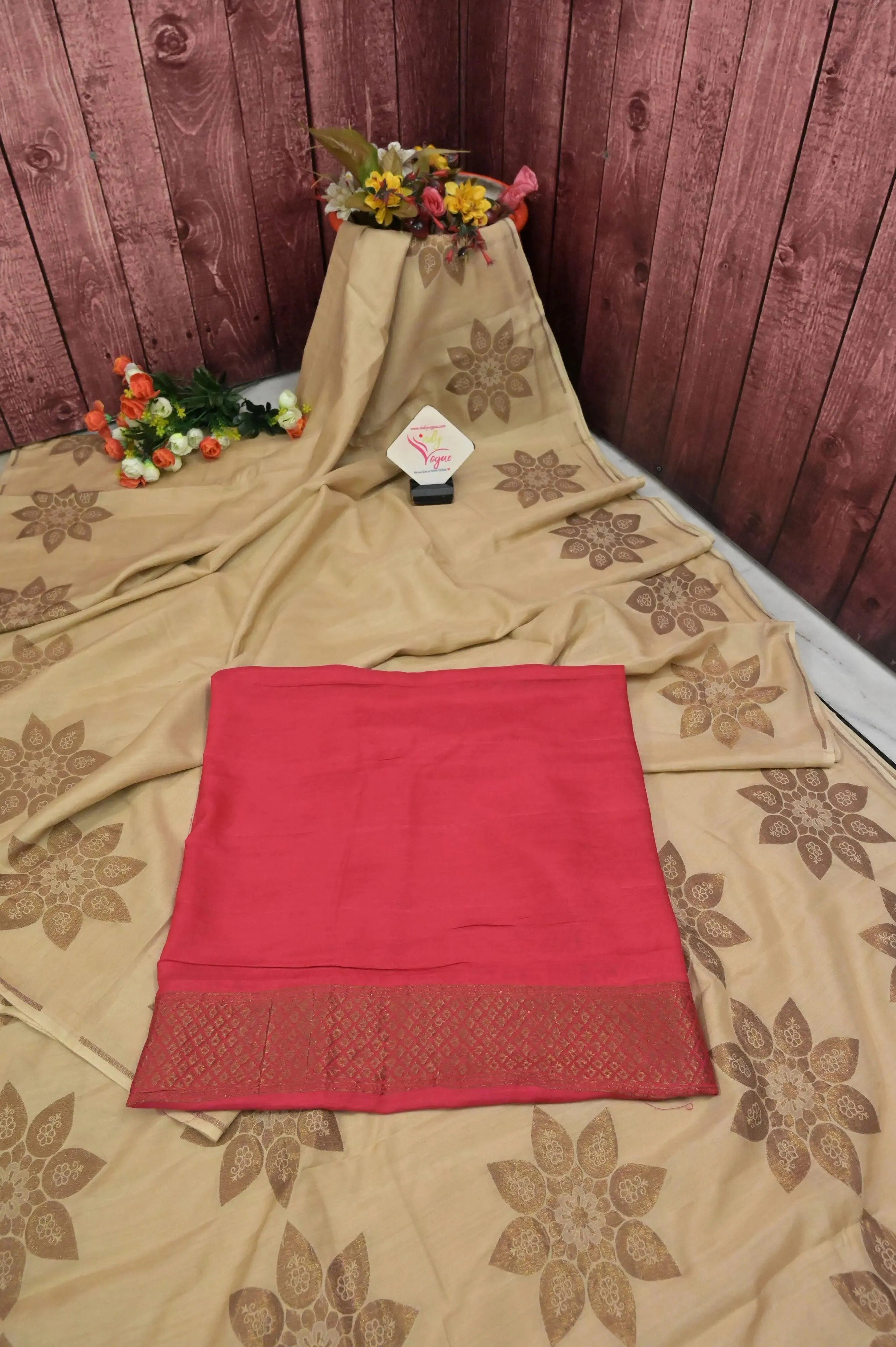 Tussar Color Muga Banarasi Saree