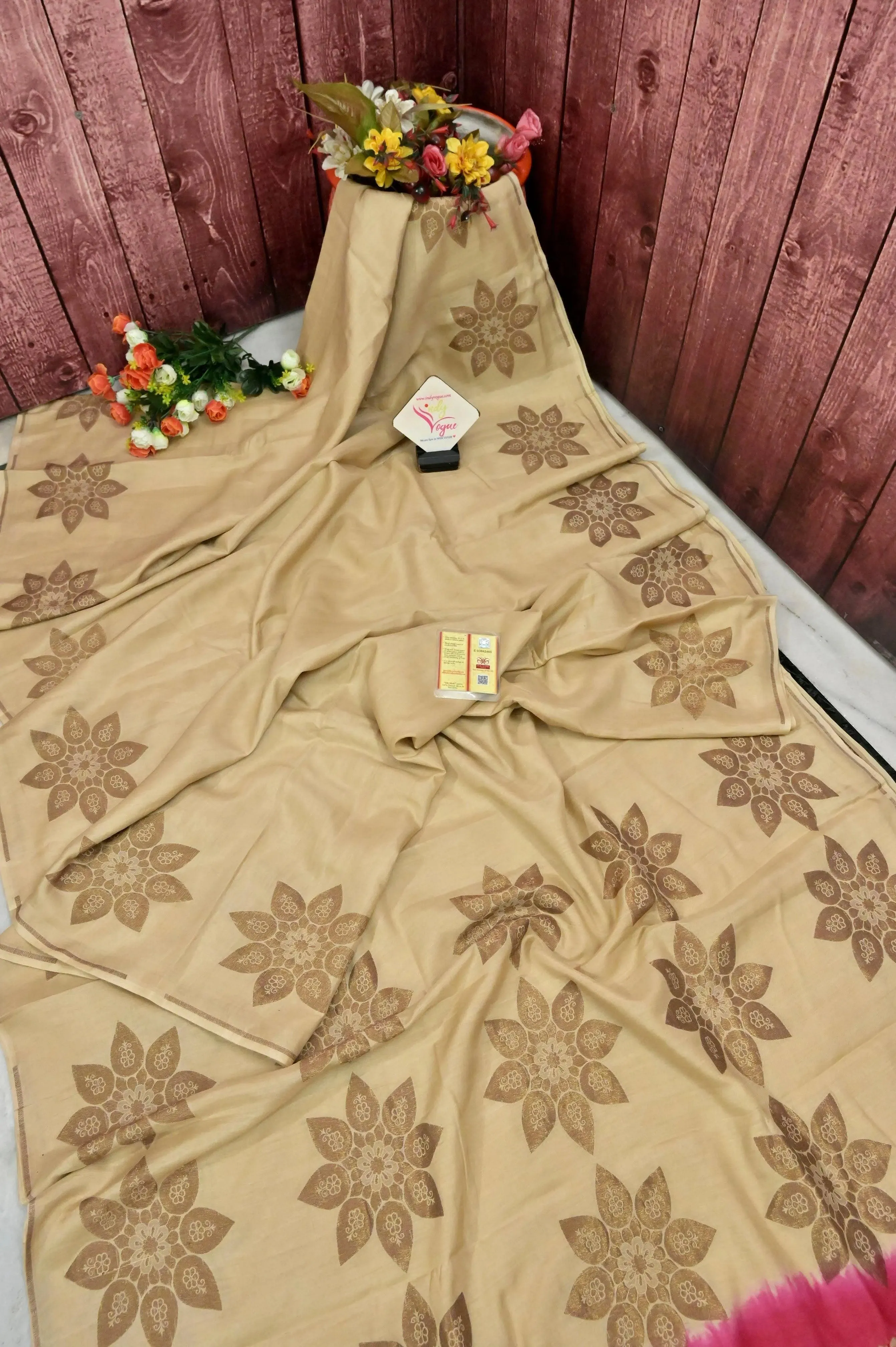 Tussar Color Muga Banarasi Saree