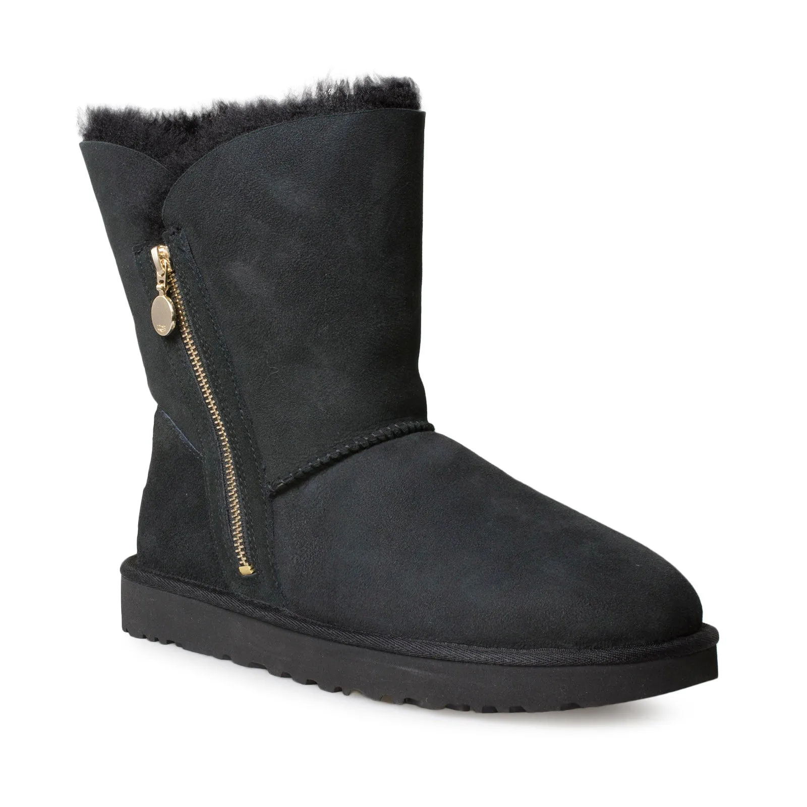 UGG Bailey Zip Short Black Boots - Women's