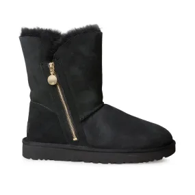 UGG Bailey Zip Short Black Boots - Women's