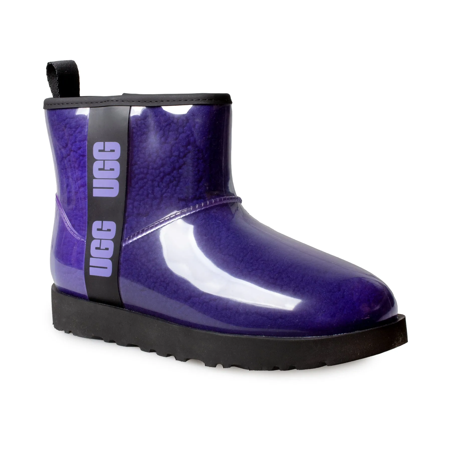 UGG Classic Clear Mini Violet Night Black Boots - Women's