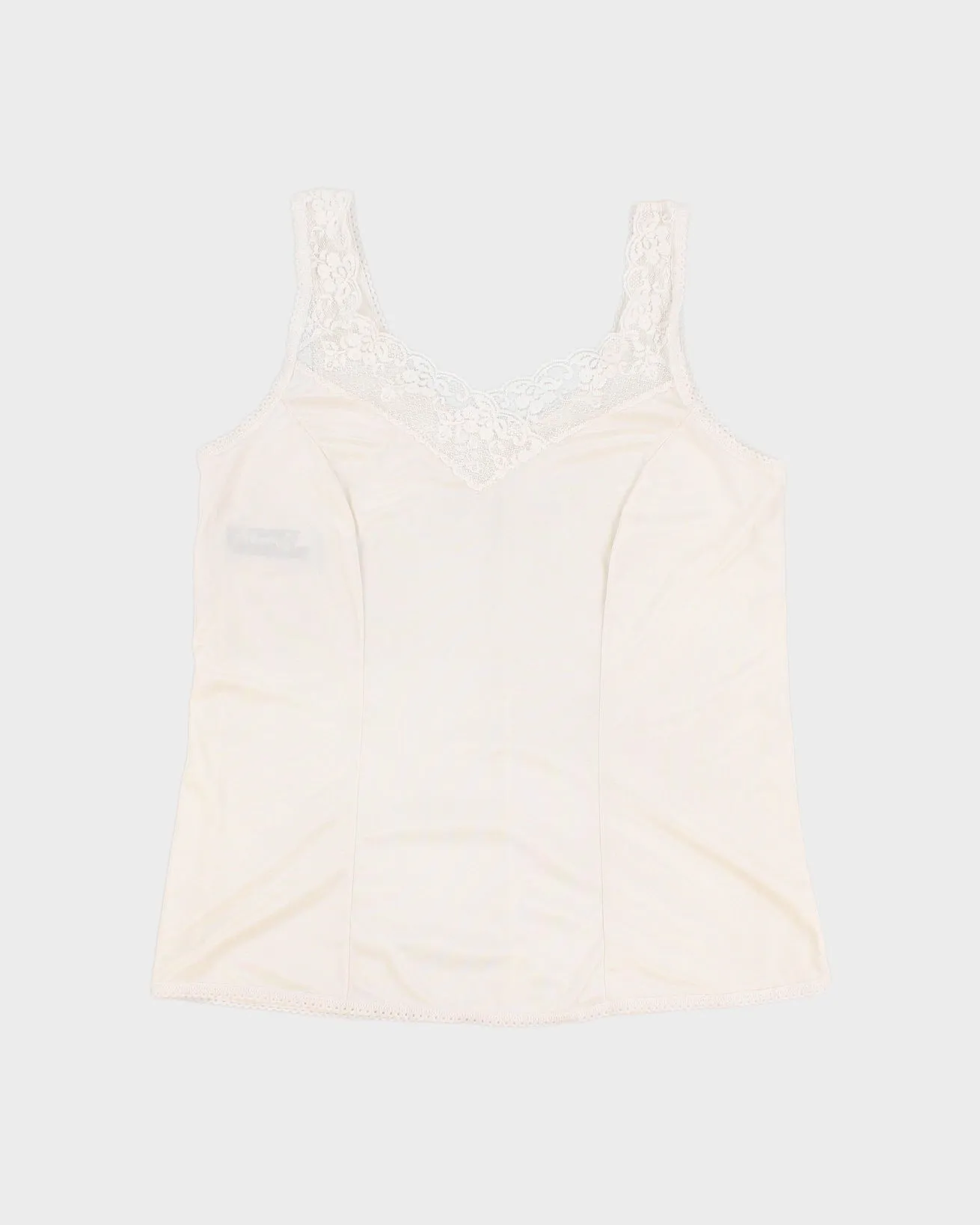 Vintage Essentials Lace Detailed White Camisole - S