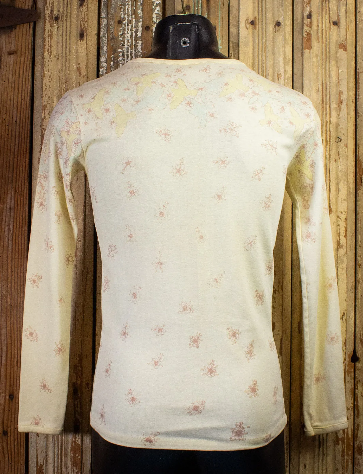 Vintage Impulse Psychedelic Nymph Long Sleeve Graphic T Shirt 70s Yellow Small